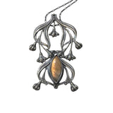 Art Nouveau Panel Pendant with Golden Labradorite