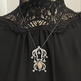 Art Nouveau Panel Pendant with Golden Labradorite