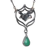 Orchid Goddess Pendant in Sterling with Chrysoprase