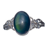 Rainbow Obsidian and Sterling Cuff with Wild Green Reflection