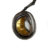 Petite Serpent and the Moon Pendant Sterling and 23kt Gold