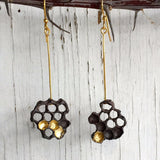 earrings-honeycomb-black-gold