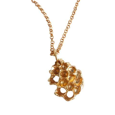 Mini Honeycomb Necklace - Golden Bronze