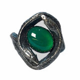 Chase and Scout Jewelry Double Snake Ring in Sterling and Green Onyx