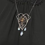 Golden Spider Web Planchette with Moonstone &#x2605;