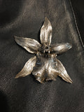 Monumental Bat Orchid Pendant Shibuichi and Sterling