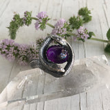 Chase and Scout Jewelry Double Snake Ring in Sterling and Amethyst