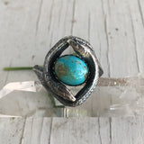 Chase and Scout Jewelry Double Snake Ring in Sterling and Turquoise