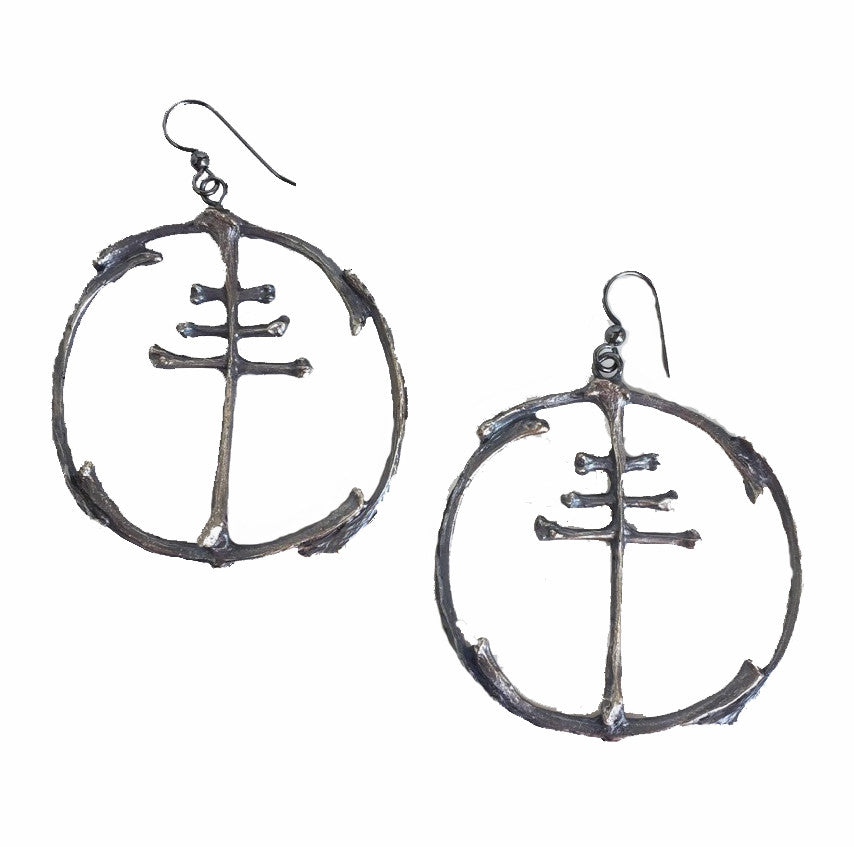 Baphomet Cross Earrings by Chase and Scout
