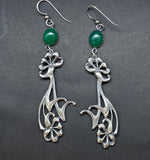 Art Nouveau Green Onyx Earrings &#x2605;