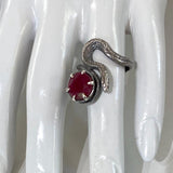Faceted Natural Ruby Serpent Familiar Ring