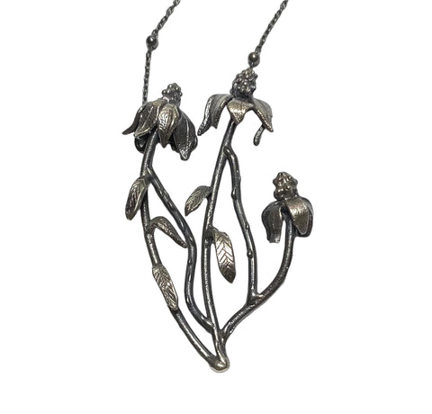 Echinacea Purpurea Pendant In Sterling Silver &#x2605;